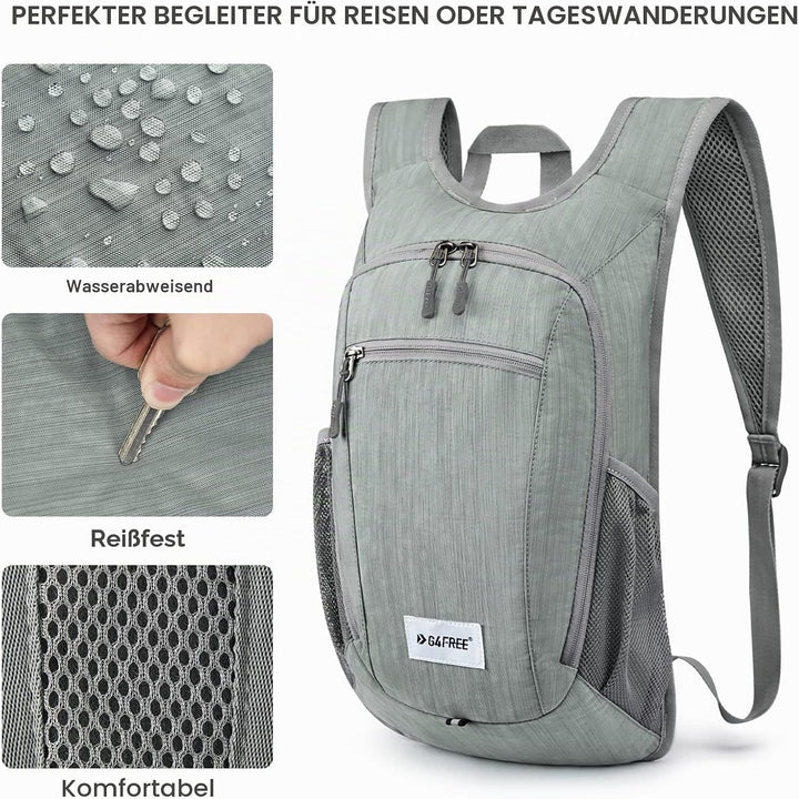 G4Free 10/15/20L Faltbarer Rucksack Klein, Wanderrucksack Leicht, Tagesrucksack Damen Herren für Wan