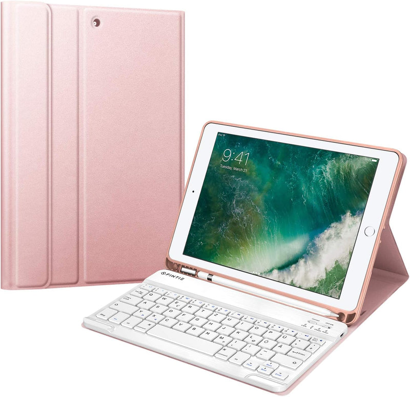 Fintie Tastatur Hülle für iPad 9.7 2018 (6. Generation), Soft TPU Rückseite Gehäuse Keyboard Case mi