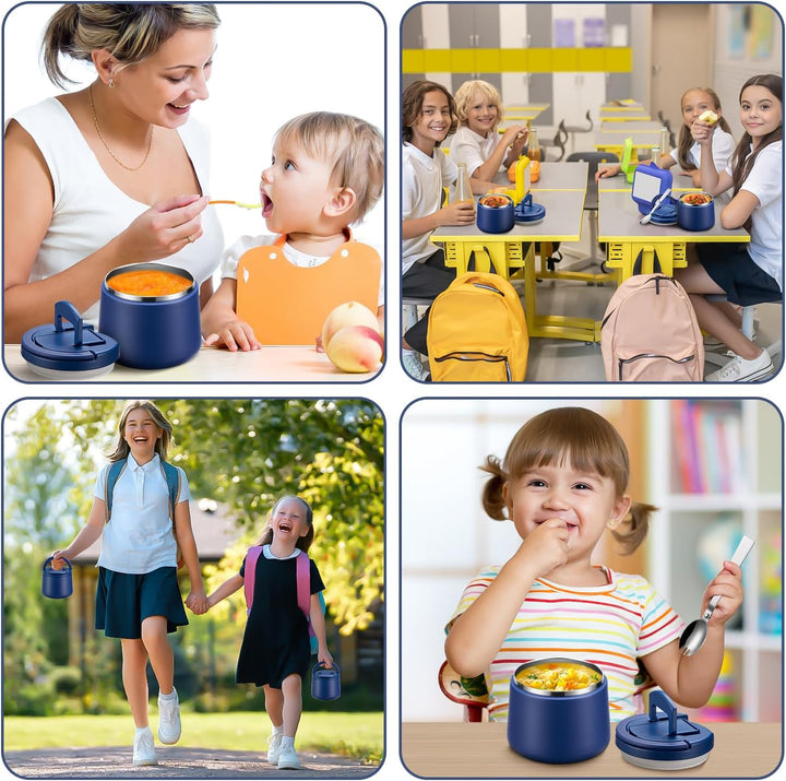 Itslife Thermobehälter für Essen 420ml, Warmhaltebehälter Essen Edelstahl mit Schnallendeckel und Lö