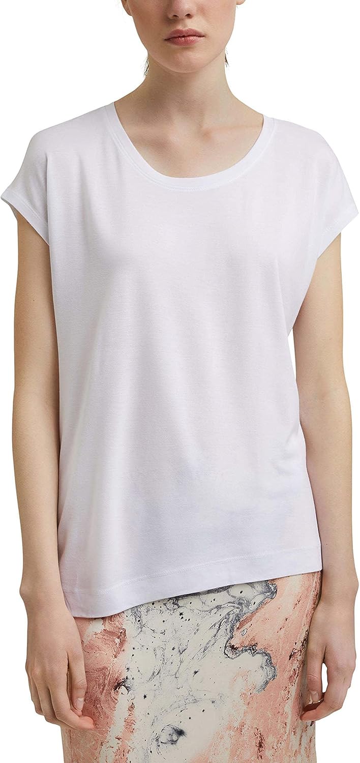 ESPRIT Collection Damen T-Shirt 041eo1k310 S 100/White, S 100/White