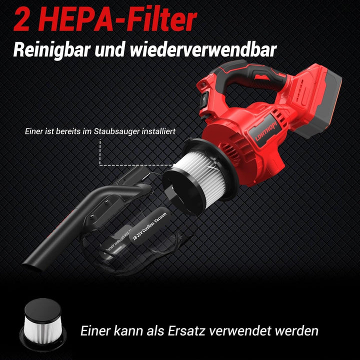 LDHTHOPI Akku Staubsauger für Makita 18V,20000 Pa Starke Saugleistung,1,28 kg Leichter Staubsauger m
