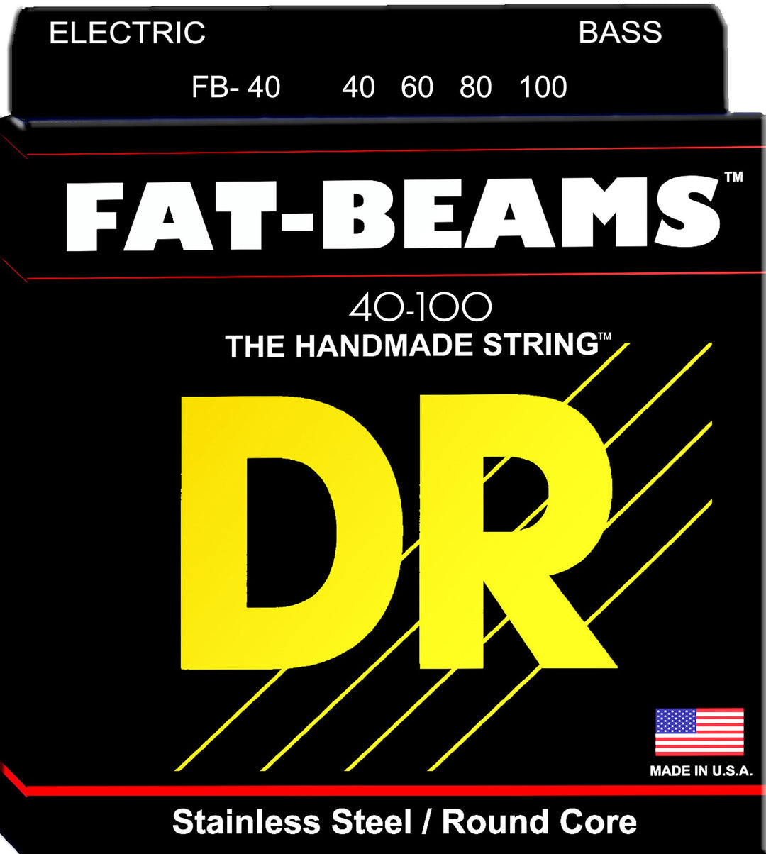 DR Strings FAT-BEAM™ - Stainless Steel Bass Strings: Light 40-100