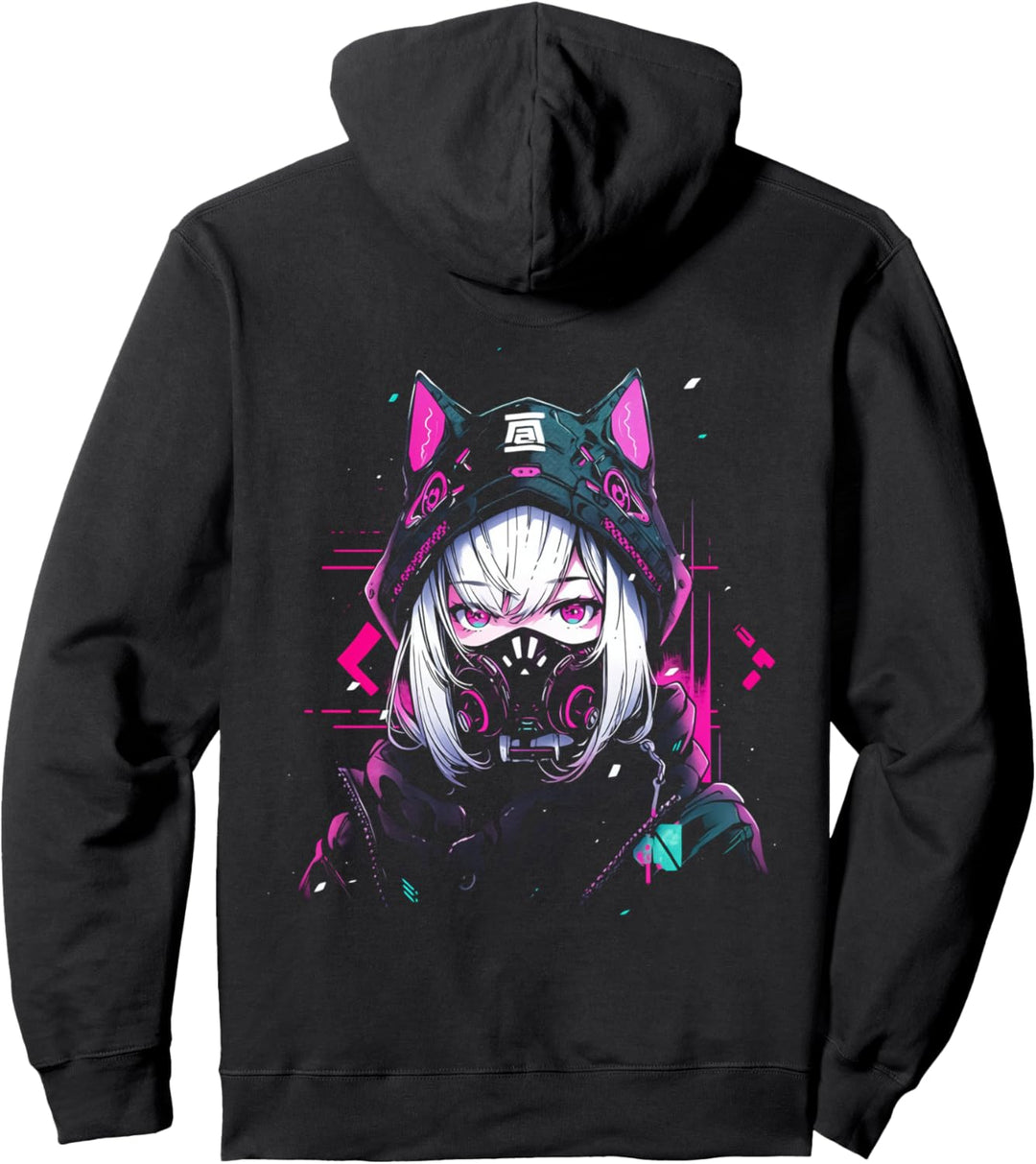 Anime Manga Cyberpunk Aesthetic Techwear Harajuku Pullover Hoodie