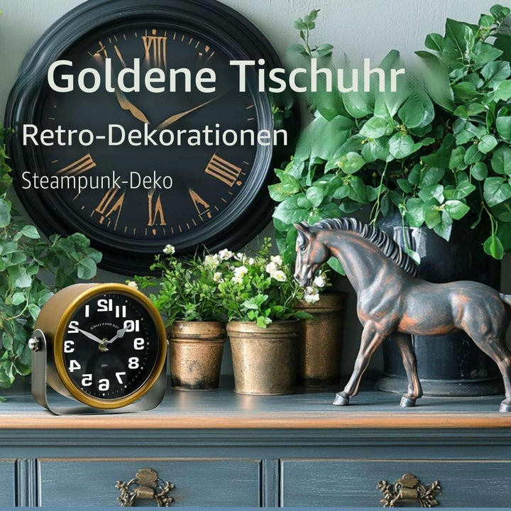 YOUKI Vintage Standuhr klein Tischuhren kaminuhr,Standuhren Analog Kaminuhren,Tischuhr Retro, Batter