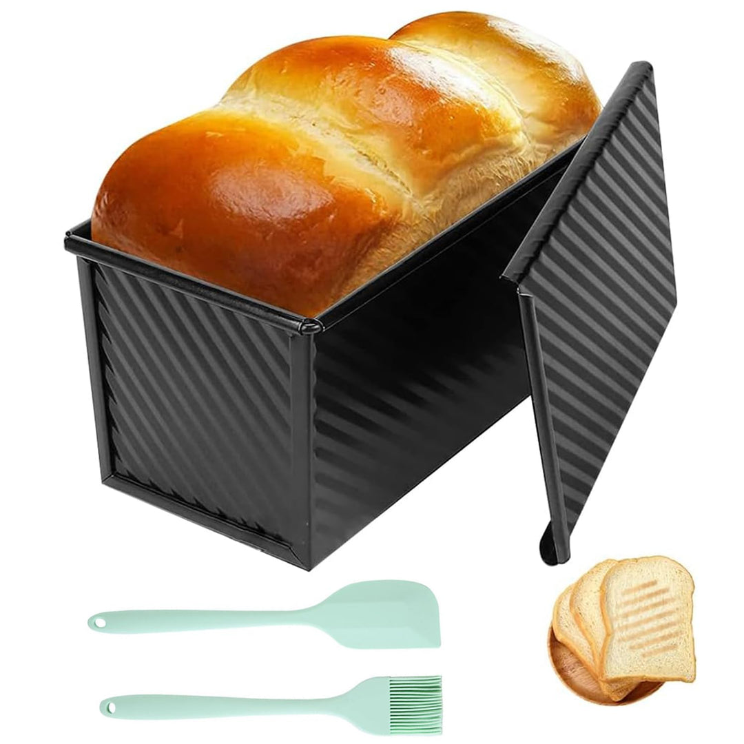 Toastbrotform Aluminium, Toastbrot Backform Mit Deckel 450g, Brot Antihaft Brotformen, Mit Teigschab