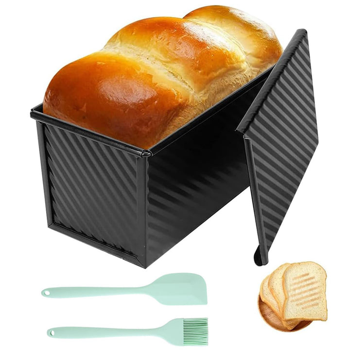 Toastbrotform Aluminium, Toastbrot Backform Mit Deckel 450g, Brot Antihaft Brotformen, Mit Teigschab