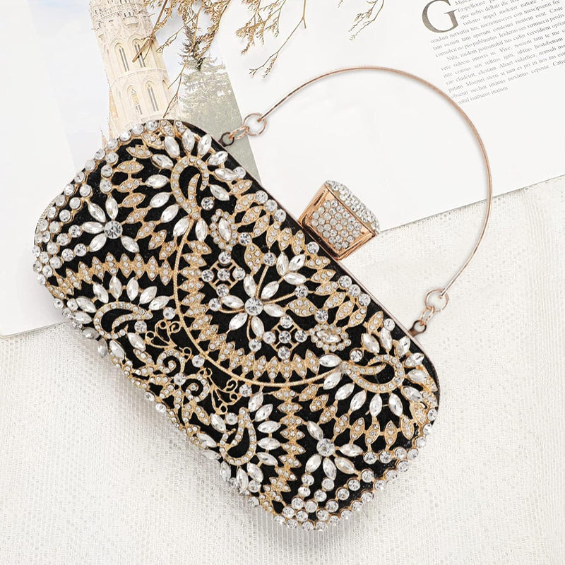 CORIOS Abendtasche Damen Diamant Clutch Bag Kette Shiny Strass Handtasche Klein Tasche Schultertasch