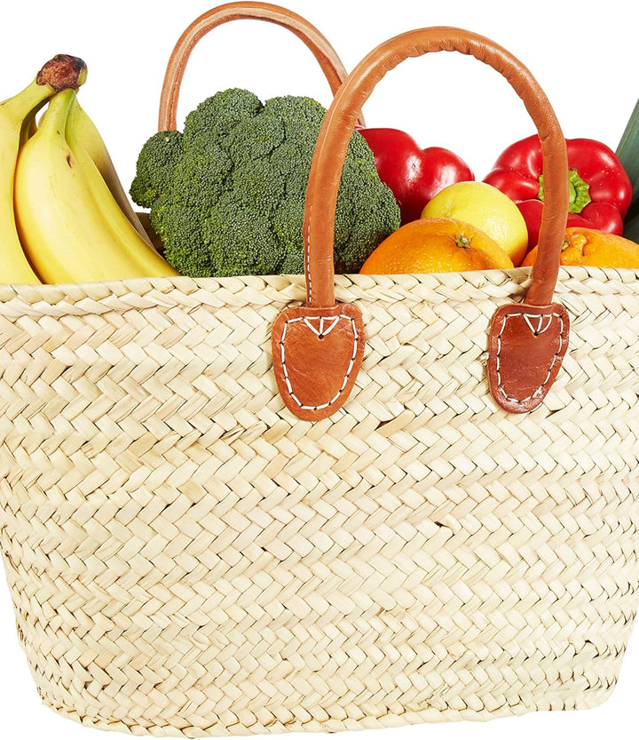 ORIGINAL Ibiza Tasche Korbtasche Strandtasche Cestino 55cm gross | Marokkanische Palmblatt Einkaufsk