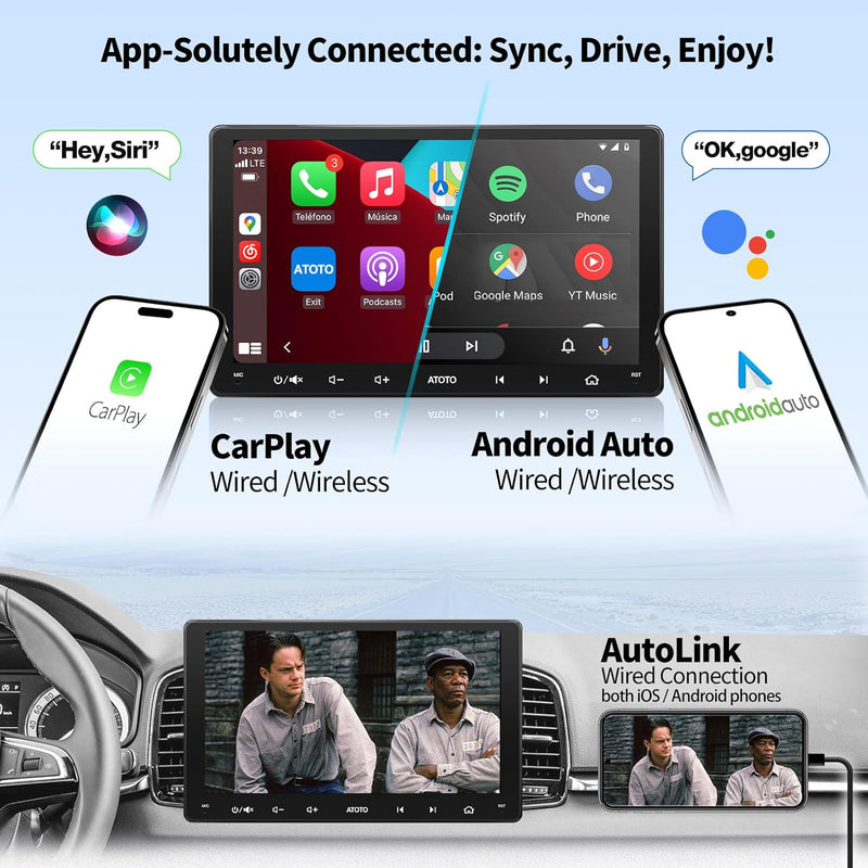 [9 Zoll] ATOTO F7WE Autoradio Doppel DIN, CarPlay Wireless und Android Auto Wireless, HD Touchscreen