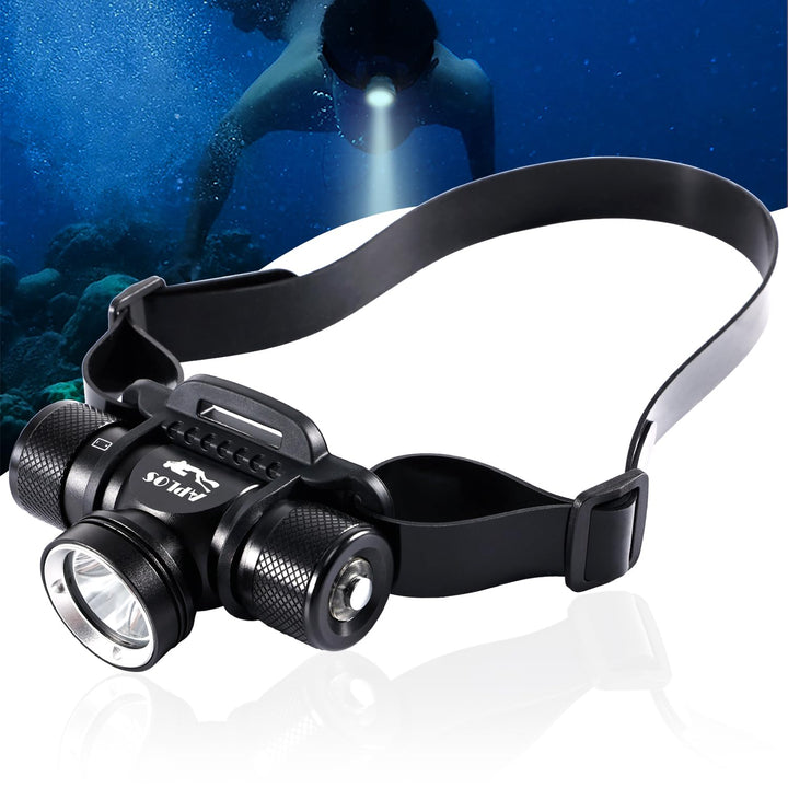 APLOS H900 Wiederaufladbare Taucher Stirnlampe - 3000 Lumen Unterwasser 60M wasserdichte Schwimm Sti