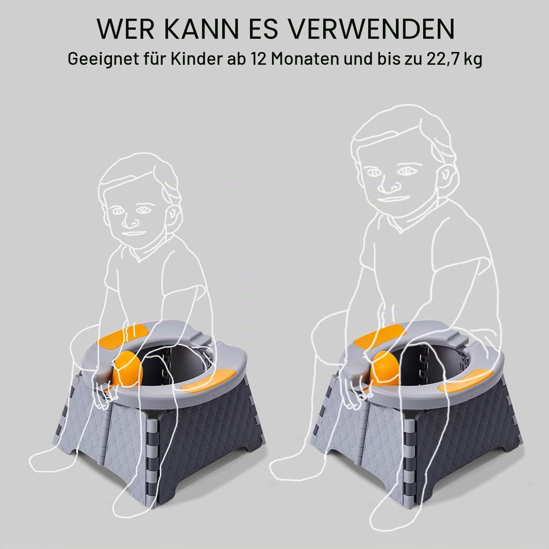 Tragbarer Töpfchentrainingssitz für Kleinkinder | Kinder-Reisetöpfchen | faltbarer Toilettensitz | B