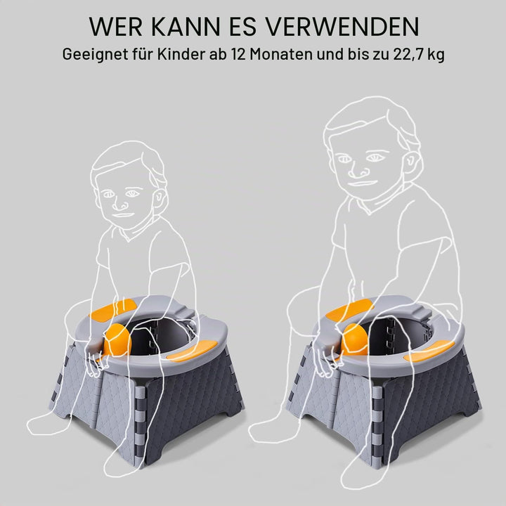 Tragbarer Töpfchentrainingssitz für Kleinkinder | Kinder-Reisetöpfchen | faltbarer Toilettensitz | B