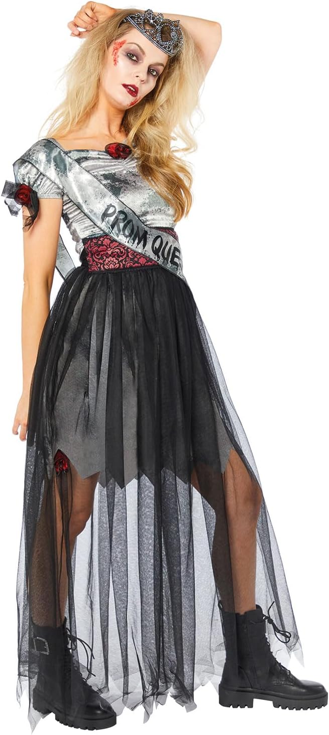 amscan Halloween-Kostüm für Erwachsene, Prombie Queen, Grösse 36-48 12-14, 12-14
