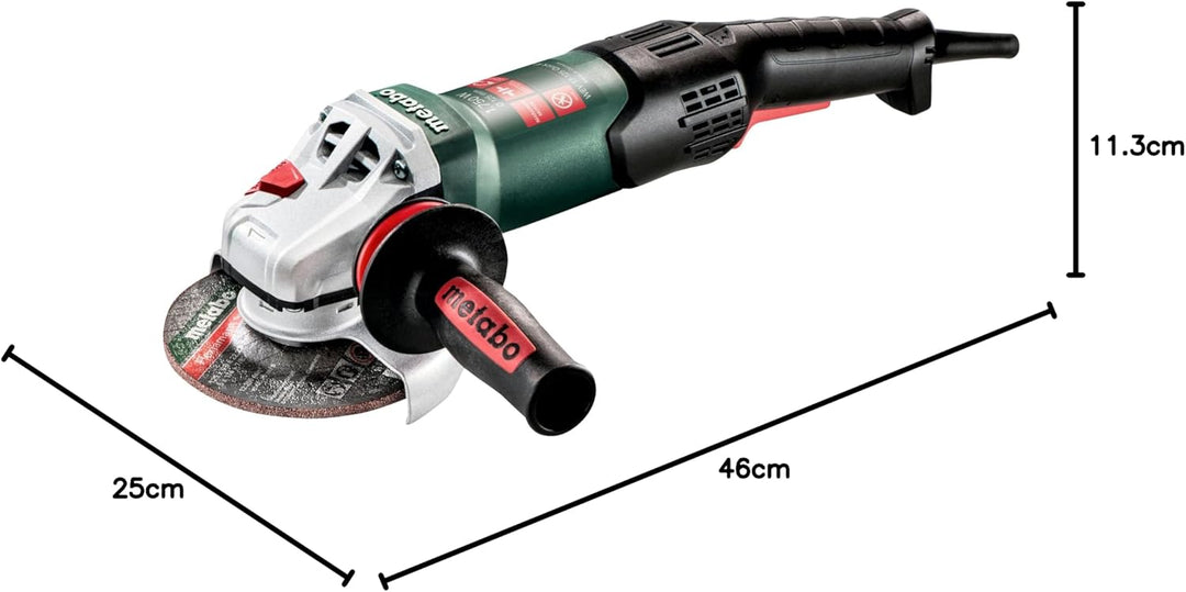 metabo Winkelschleifer WEV 17-125 Quick RT - 1750W, 125 mm Scheiben-Ø, 11.000 U/min, 3.8 Nm Drehmome