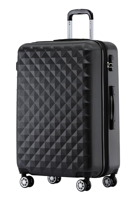 BEIBYE Zwillingsrollen 2066 Hartschale Trolley Koffer Reisekoffer Gepäck M-L-XL-Set (Schwarz, L) Sch