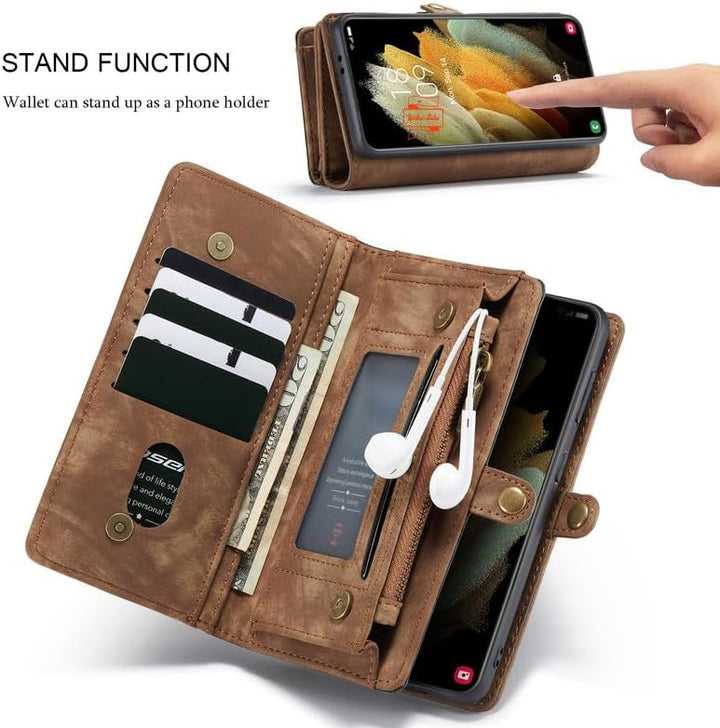 Yidai-Silu iPhone 14 Pro Max Handy Hülle 【Abnehmbar, Mutil-Funktion】 Wallet Case Magnet Tasche PU Le