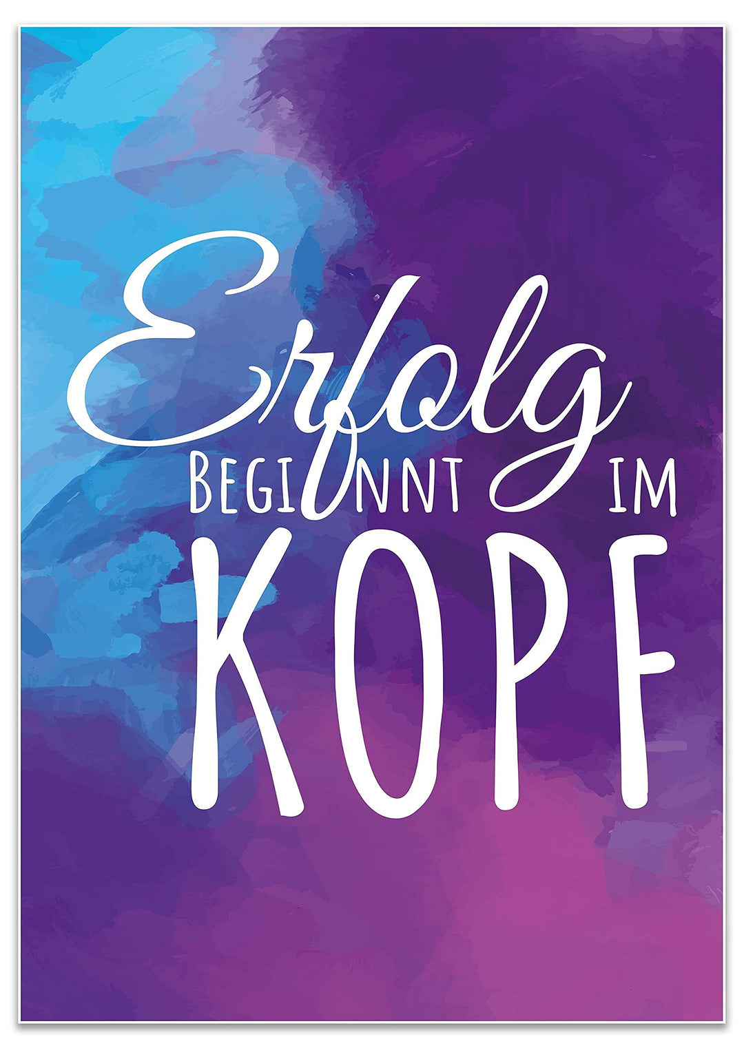 wandmotiv24 Poster als Wanddeko, Grösse Din A0, Erfolg beginnt im Kopf, Pastell, Moderne Wanddeko, W