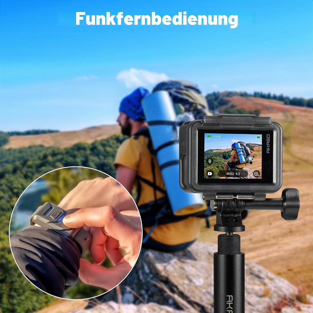 AKASO Action Cam 4K60FPS-Unterwasserkamera 20MP 60M Wasserdicht SuperSmooth Stabilisierung EIS 4.0,W