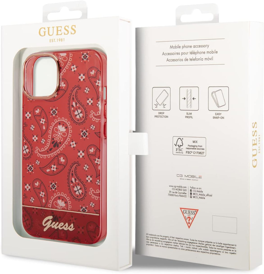 Guess GUHCP14MHGBNHR hülle für iPhone 14 Plus 6,7" rot/red hardcase Bandana Paisley