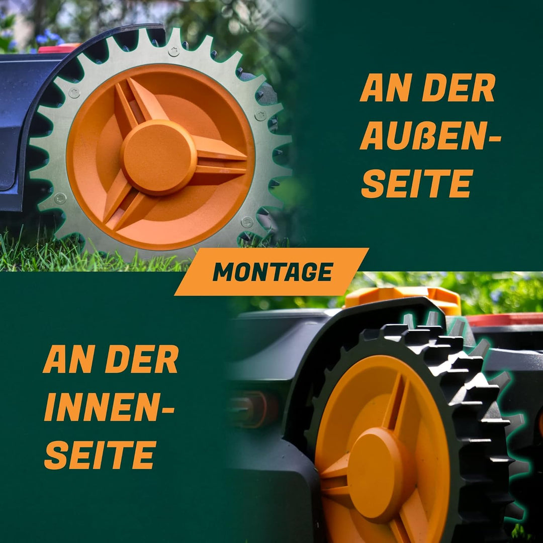 kanoo® Mähroboter Spikes Edelstahl für Worx Modell S/M - inkl. Schrauben - Landroid Zubehör zur Tran