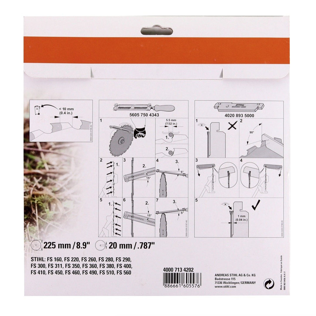 Stihl 40007134202 Kreissägeblatt Meisselzahn High Performance für Motorsensen