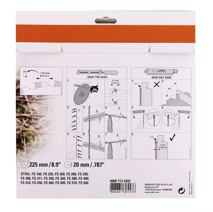 Stihl 40007134202 Kreissägeblatt Meisselzahn High Performance für Motorsensen