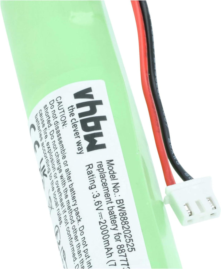 vhbw Akku kompatibel mit Hurricane Spin Scrubber Staubsauger Home Cleaner Heimroboter (2000mAh, 3,6V