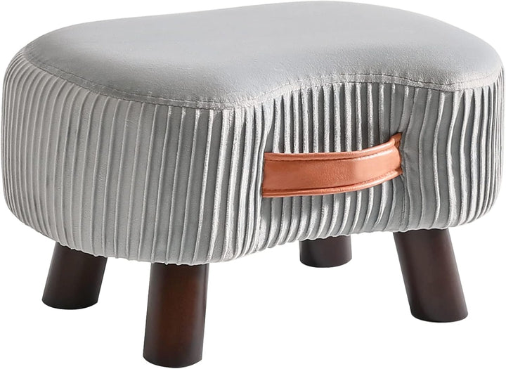 YMYNY Fusshocker, Sitzbank mit Griff, Gebogener Tritthocker mit weichem Sitzkissen, Gepolsterter Hoc