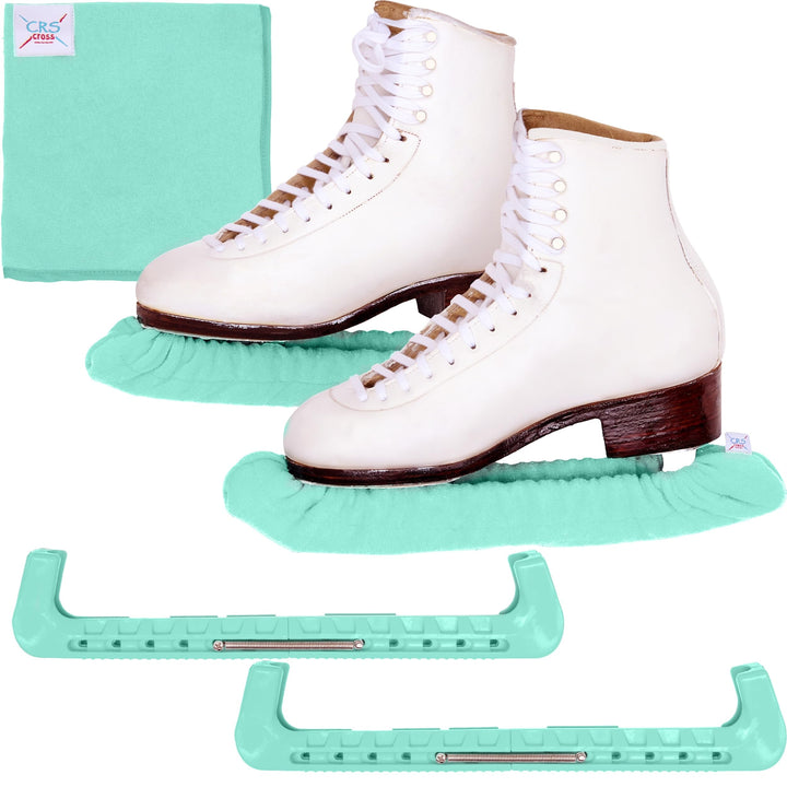 CRS Cross Skate Guards, Soakers & Towel Gift Set - Ice Skating Guards and Soft Skate Blade Covers fo