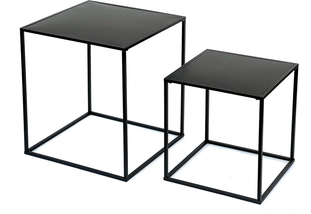 DanDiBo Couchtisch Schwarz Metall 2er Set Beistelltisch Wohnzimmer 96252 Tisch Beistelltisch 52 cm u