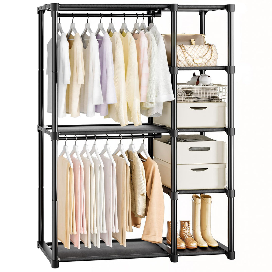 Mavivegue Kleiderschrank offen, Offen Kleiderschrank, 4 Stock Kleiderständer, Kleiderstange, Gardero