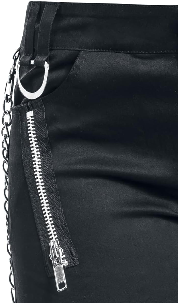 Gothicana by EMP Damen Schwarze Jeans mit Reissverschlüssen W29L32