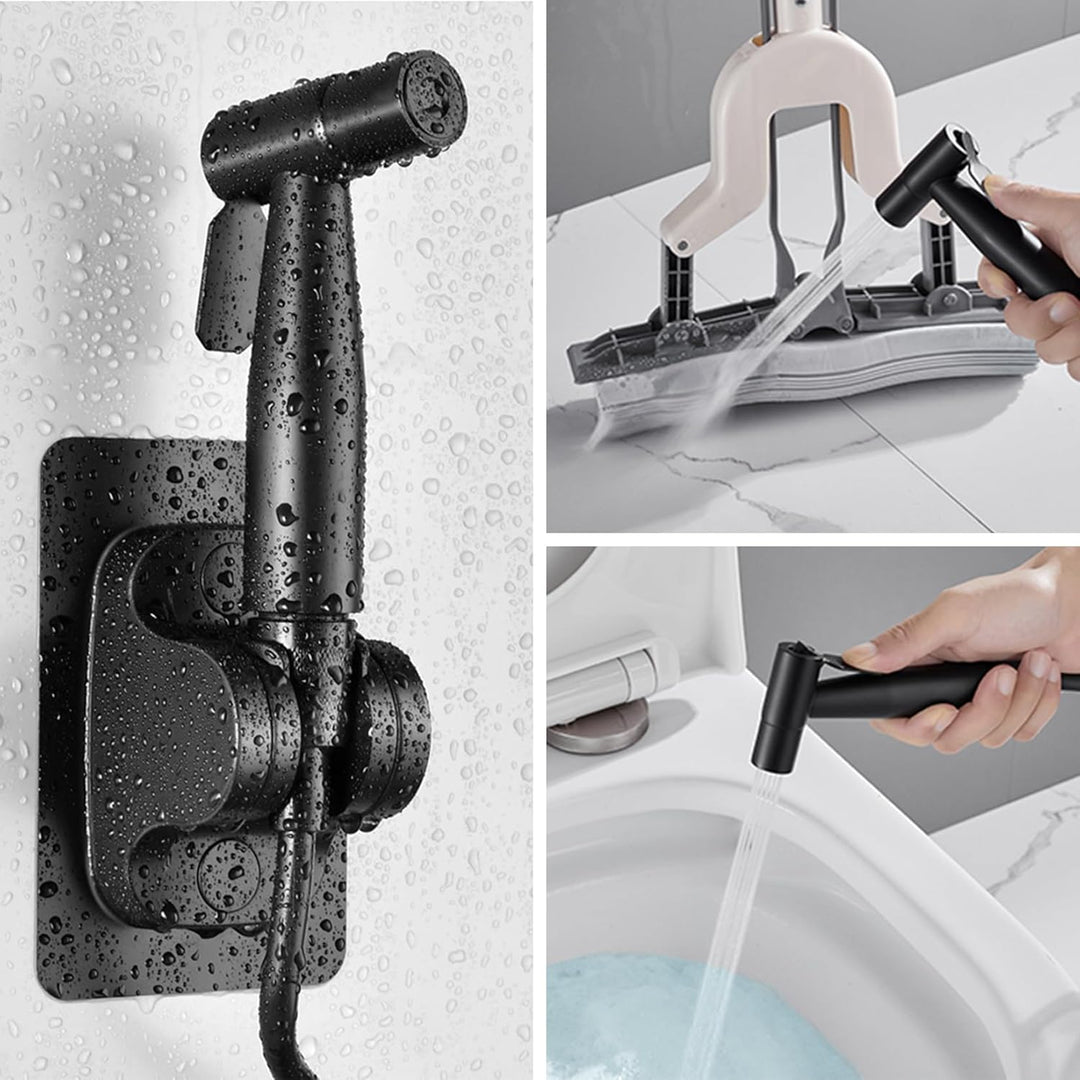Roscid Handbrause Bad Bidet Edelstahl Duschkopf Waschbecken Set mit 3M Schlauch und 3 Adapter für G1
