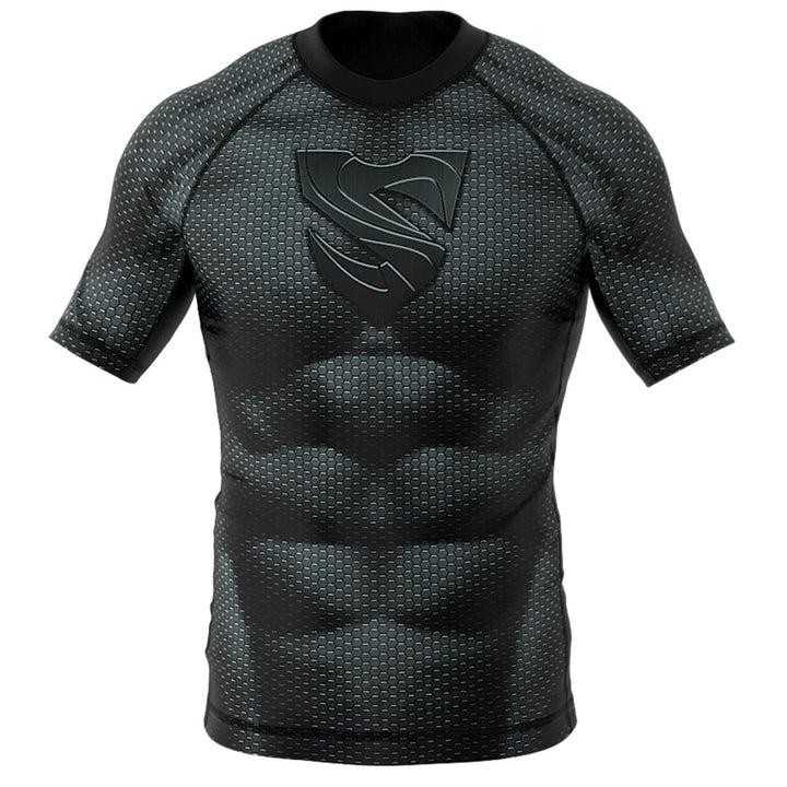 SMMASH Funktionsshirt Herren Rashguard Kurzarm Sportshirt MMA Thaibox Muay Thai Kickboxen Atmungsakt