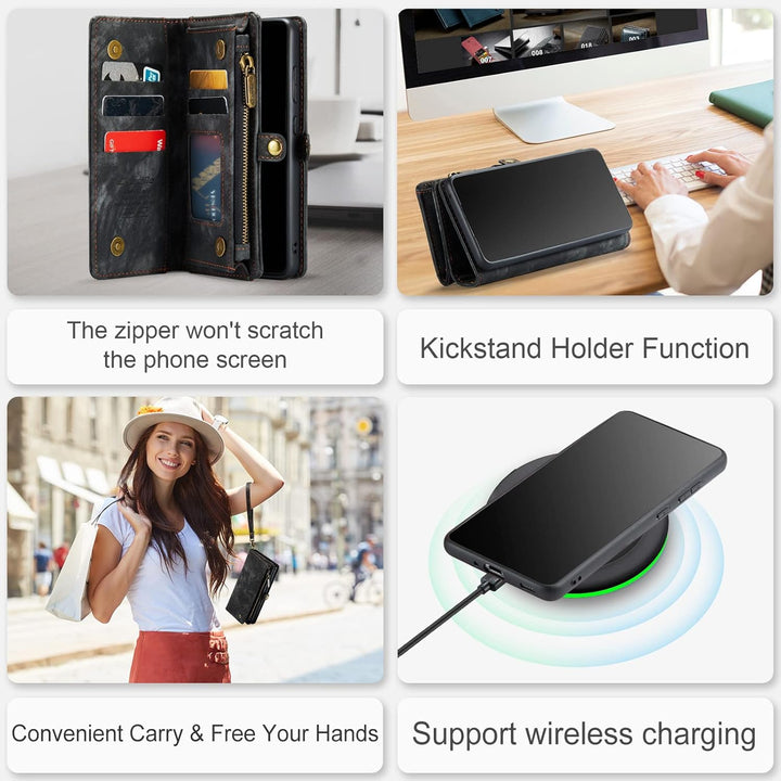 UFinetech 2-in-1 Samsung Galaxy S20 Ultra Hülle Tasche Leder TPU Abnehmbar Handy Flip Magnetisch Kar