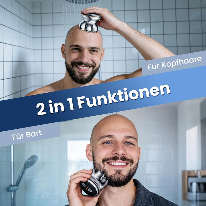 MAXGROOM 7D PRO Glatzen Rasierer Herren,IPX6 Wasserdicht Kopfrasierer Glatze mit Magnetische Schwebe