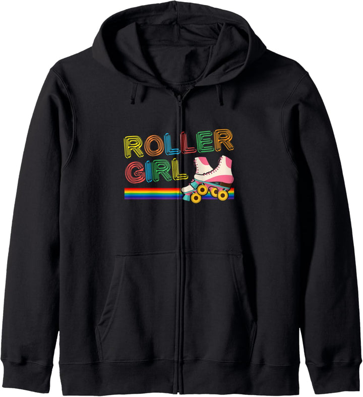 Roller Girl Vintage Seventies 70's Cool Retro Skates Skating Kapuzenjacke