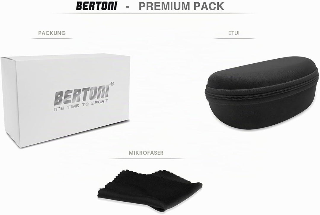 BERTONI Polarisierte Bergbrille Gletscherbrille Bergsteigerbrille Skibrille Trekking mod. Cortina So