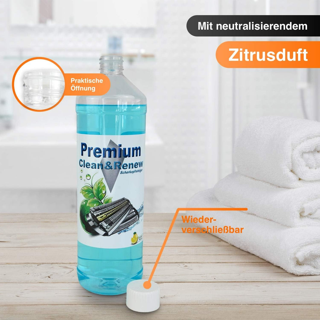 RedFOX24 Premium Scherkopfreiniger zum Nachfüllen - für Braun Clean&Charge Stationen - Deutsches Pro