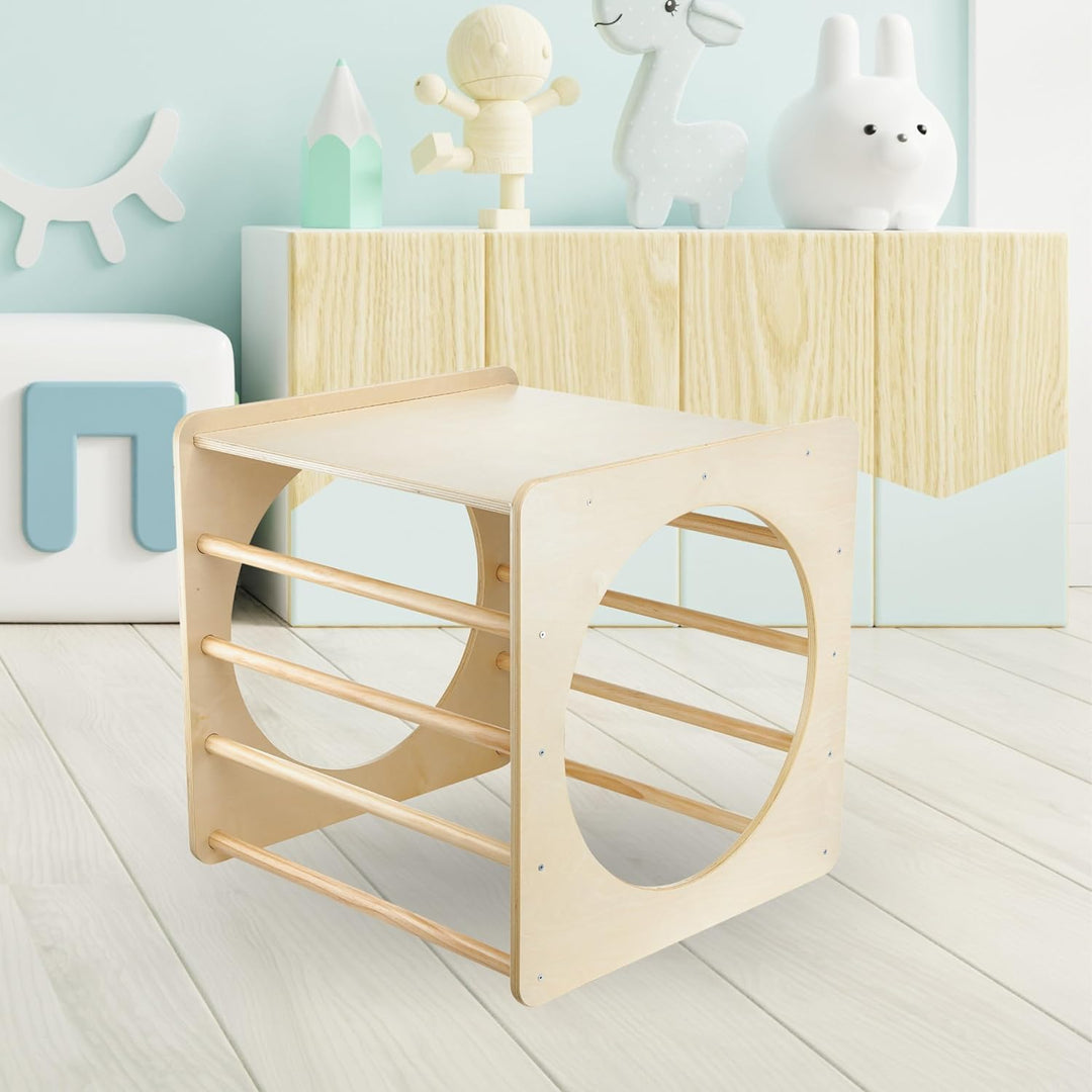 Mamabrum, Kletterwürfel aus Holz, Kindertunnel, Spielplatz, Form des Kletterwürfels, entwickelt moto
