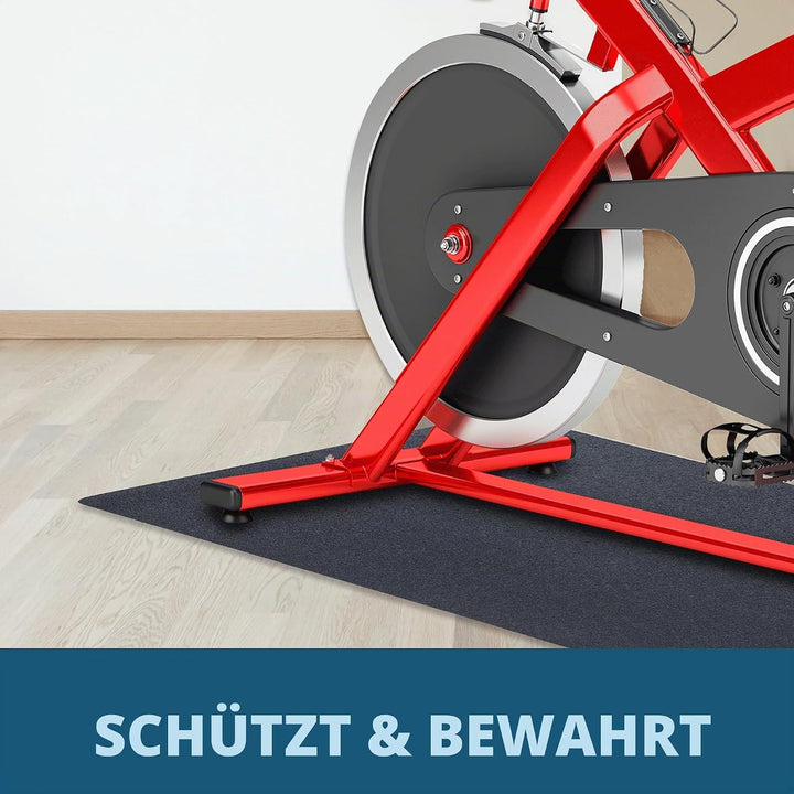 MOTIONTEX Trainingsgeräte-Matte für Unterstationäre Fahrräder, Spin-Bike, Fitnessgeräte, Heim-Fitnes