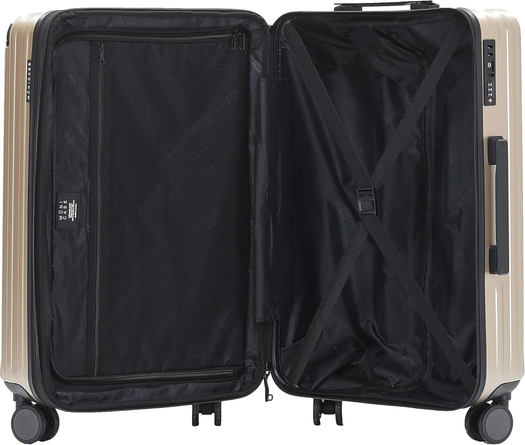 M816 TSA-Schloss Koffer Reisekoffer Trolley Hardschale Boardcase (Champagner, Kleiner Koffer), Champ