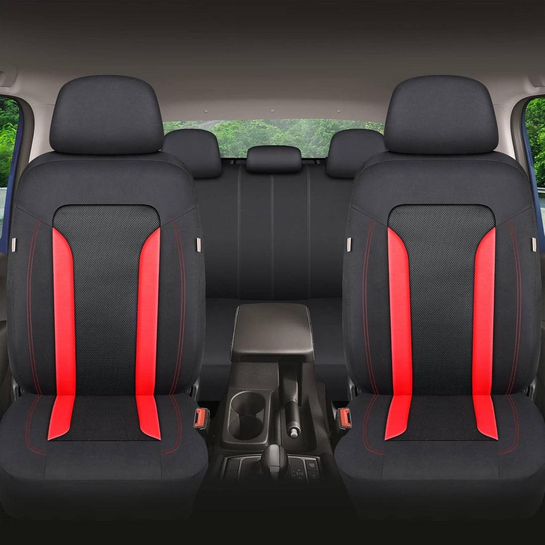 Schonbezüge-Komplettset für Opel Corsa F Bj ab 2019 in Schwarz/Rot FT3