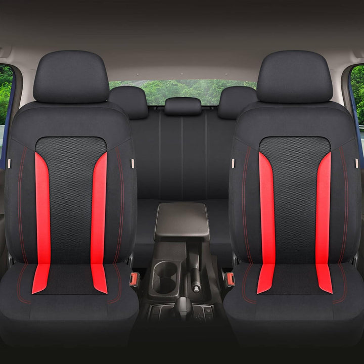 Schonbezüge-Komplettset für Opel Corsa F Bj ab 2019 in Schwarz/Rot FT3