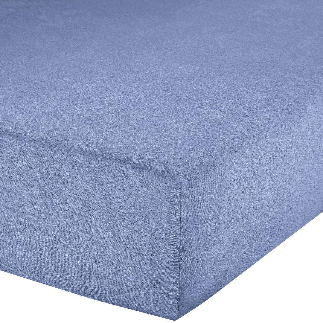 Erwin Müller Spannbettlaken, Spannbetttuch Erding Frottee-Stretch blau Grösse 140x200-160x200 cm - h