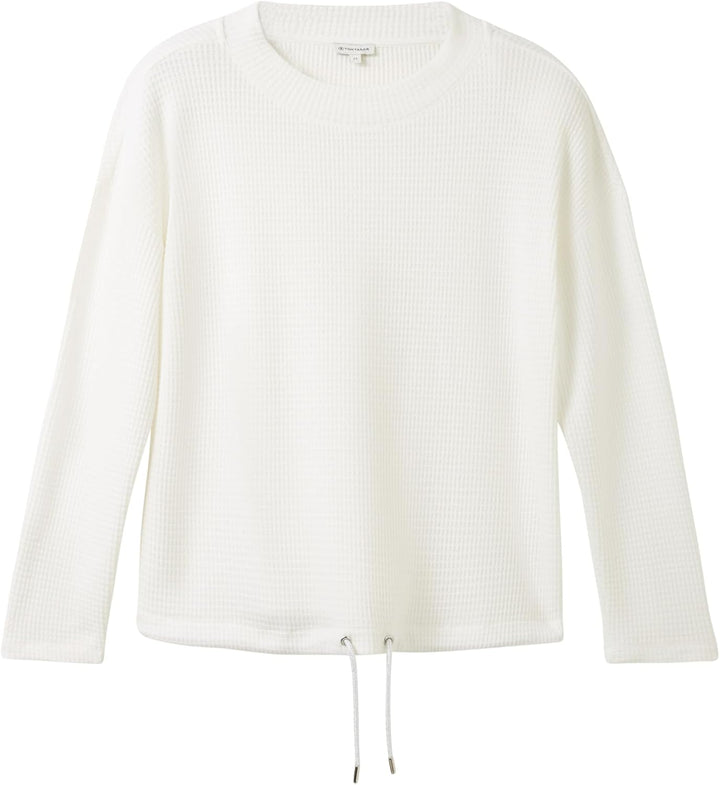 TOM TAILOR Damen Sweatshirt, 10315 - Whisper White