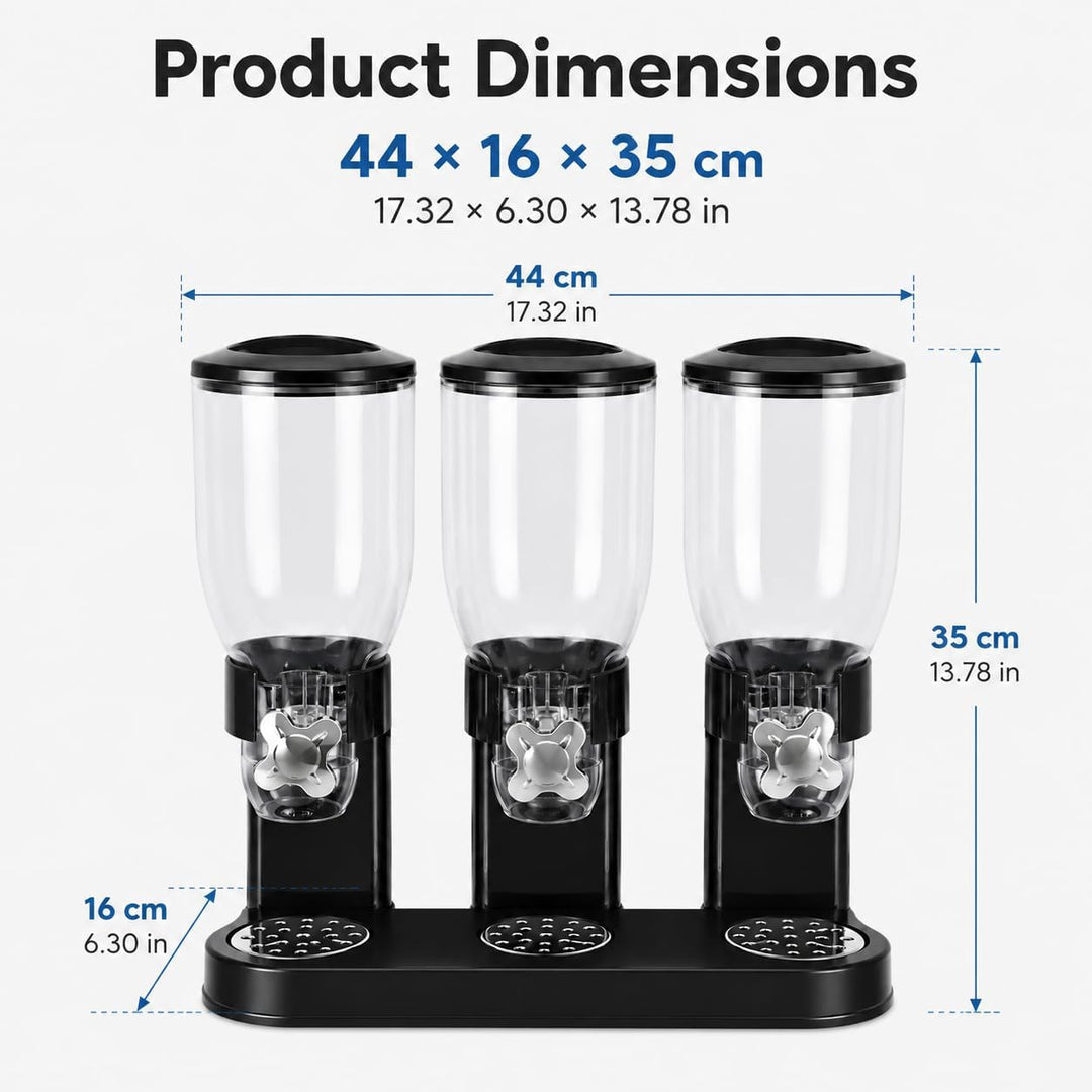 Müslispender Getreidespender Luftdichter Behälter 3x2L für Küche