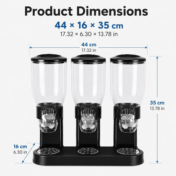 Müslispender Getreidespender Luftdichter Behälter 3x2L für Küche