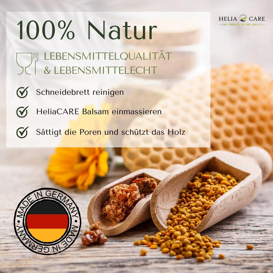 HeliaCARE Bio Schneidebrett Pflege Öl in Lebensmittelqualität für mehr Hygiene. Auch für Arbeitsplat