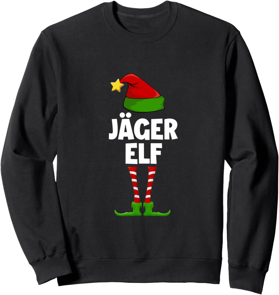 Jäger Elf Partnerlook Familien Elfen Outfit Xmas Weihnachts Sweatshirt